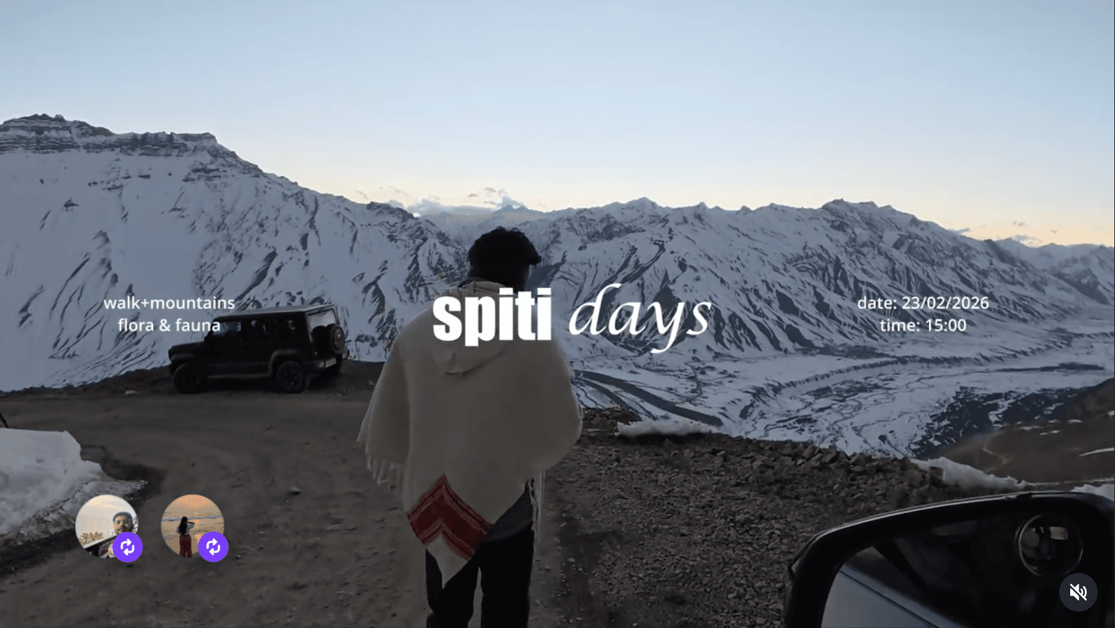 Standing in a snowy Spiti Valley landscape