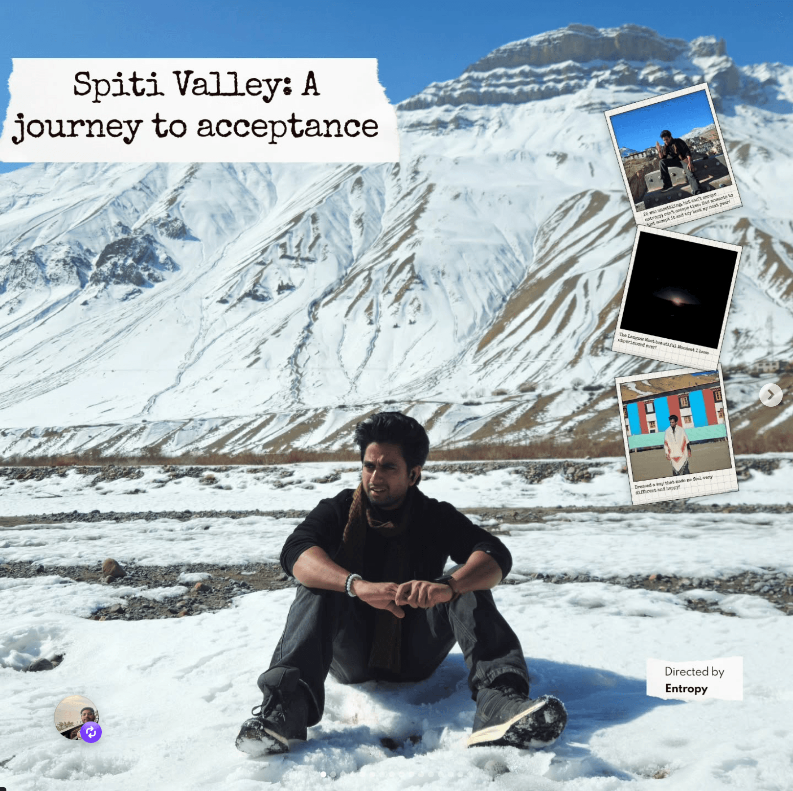 Sitting in the snow in Spiti Valley