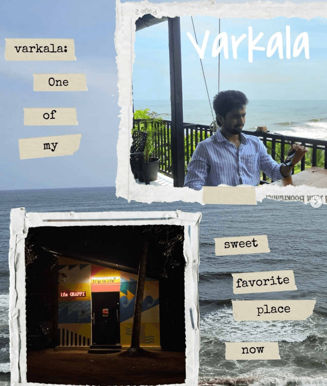 Varkala collage by the sea